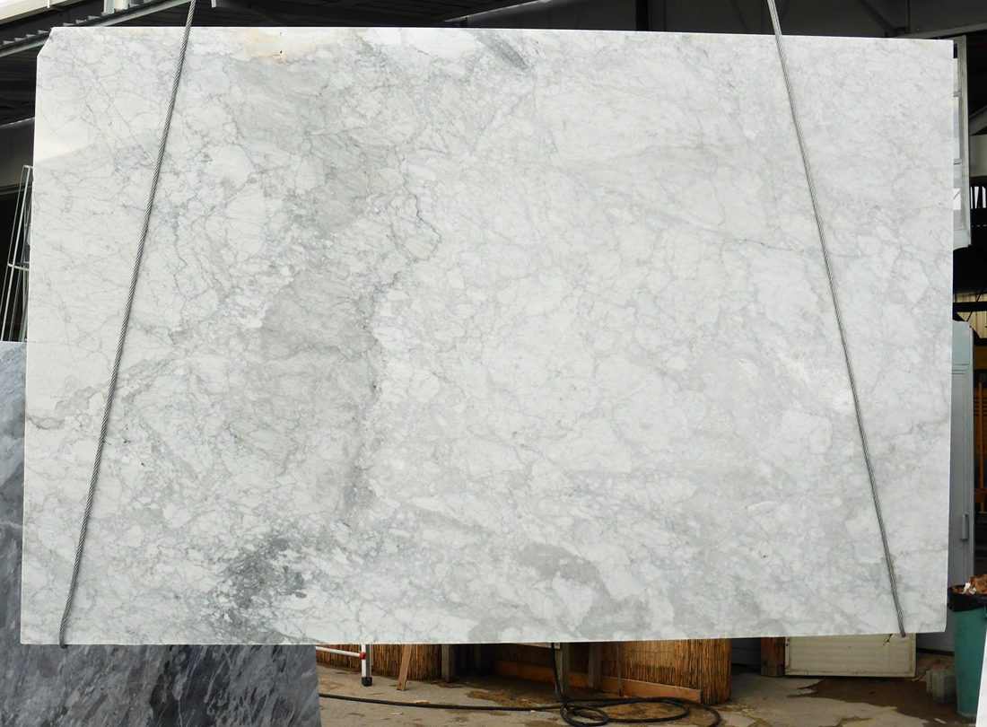 Bianco Carrara Bianco Carrara marble, full 3 cm polished slab from another block (representative)