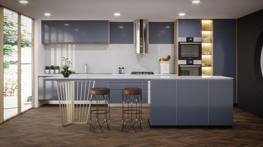 Silver Lake Silver Lake kitchen and island