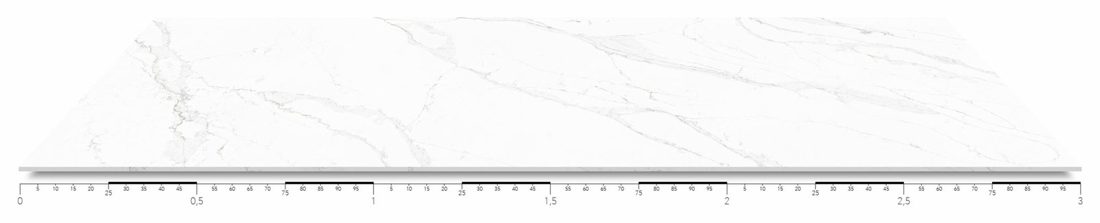 Unique Calacatta Unique Calacatta full slab with scale in meters