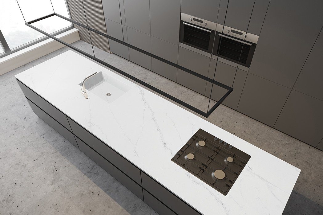 Calacatta Veneto Calacatta Veneto kitchen island with integrated sink