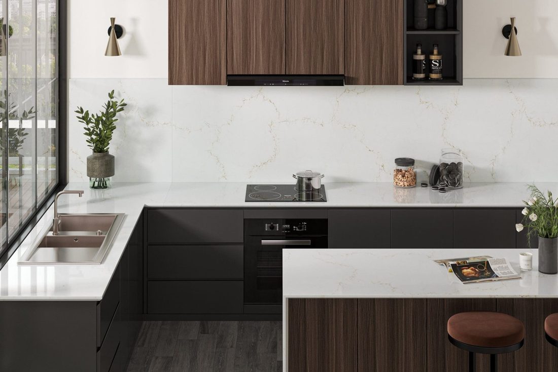 Misterio Gold Misterio Gold countertops and backsplash