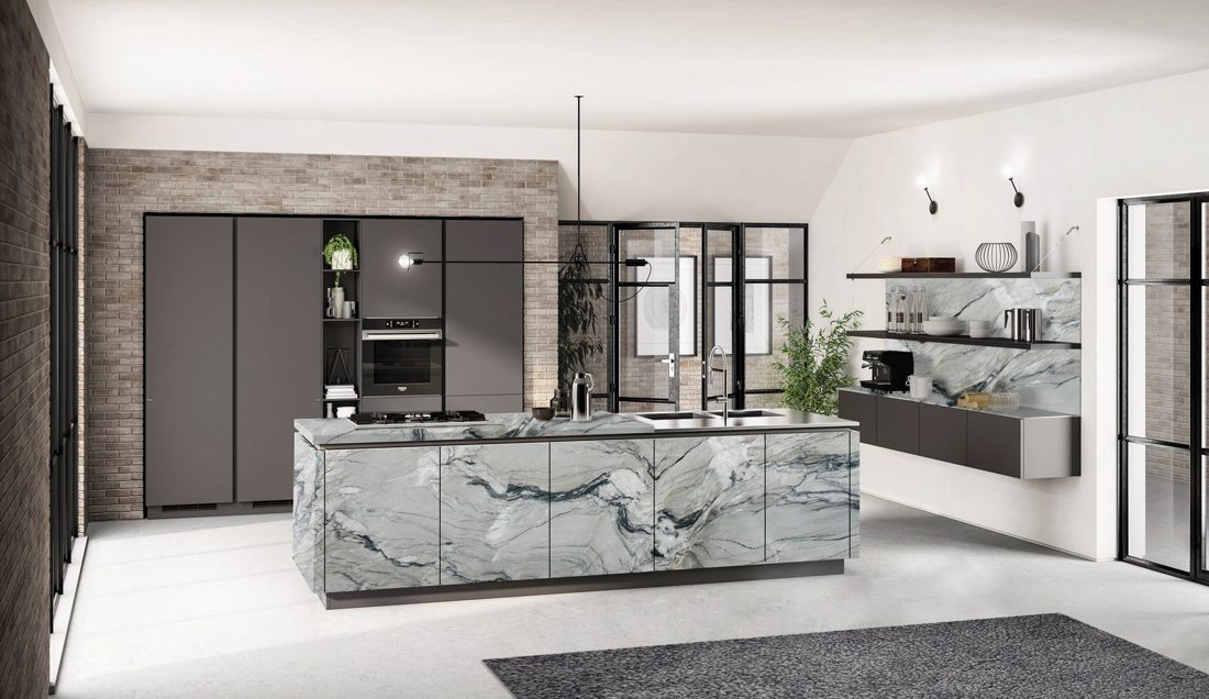 Poseidon Poseidon kitchen island and backsplash (design visualization)