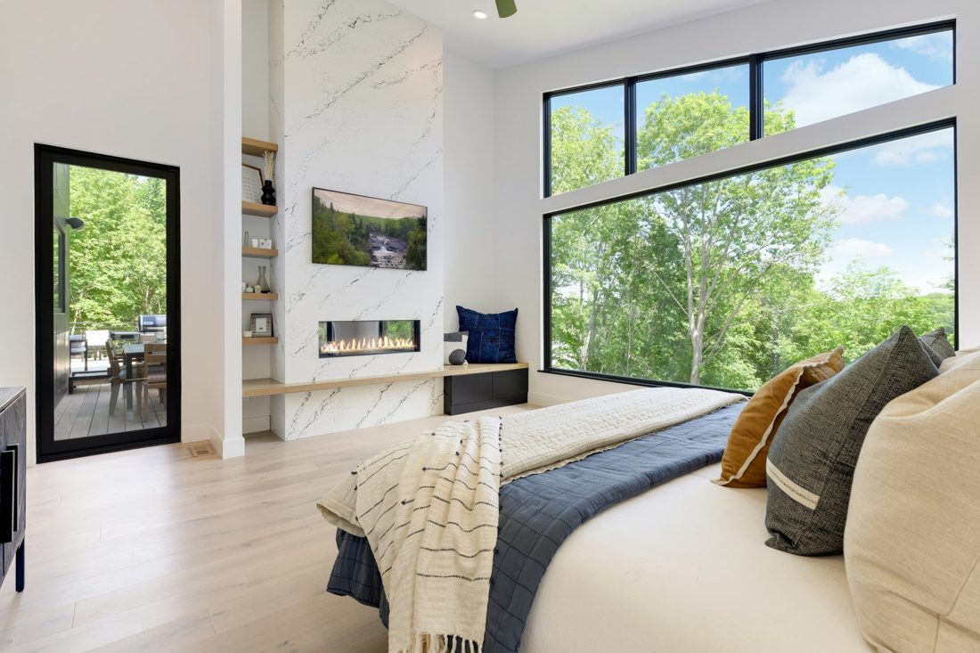 Cambria Inverness Cobalt In a room setting