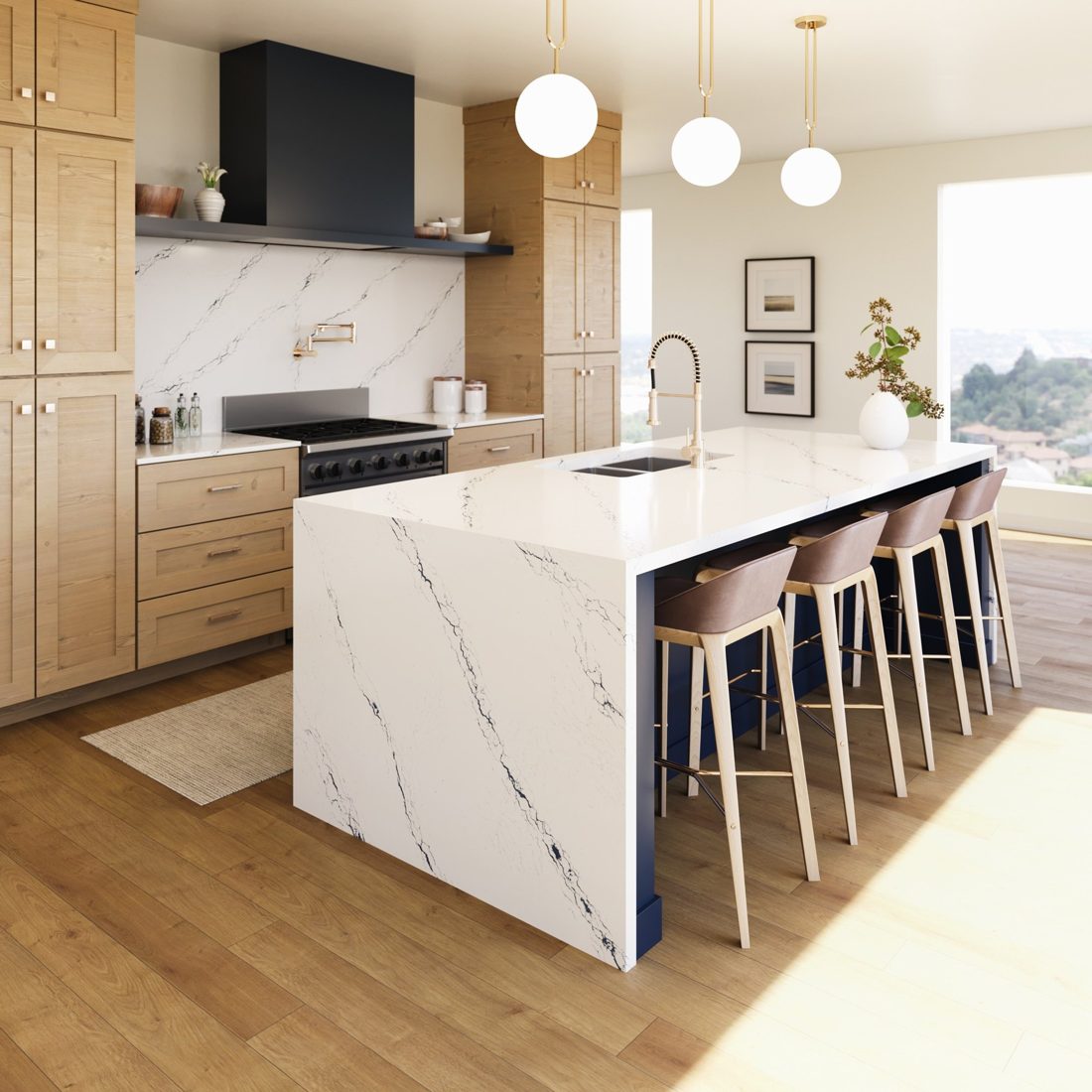 Cambria Inverness Cobalt In a room setting