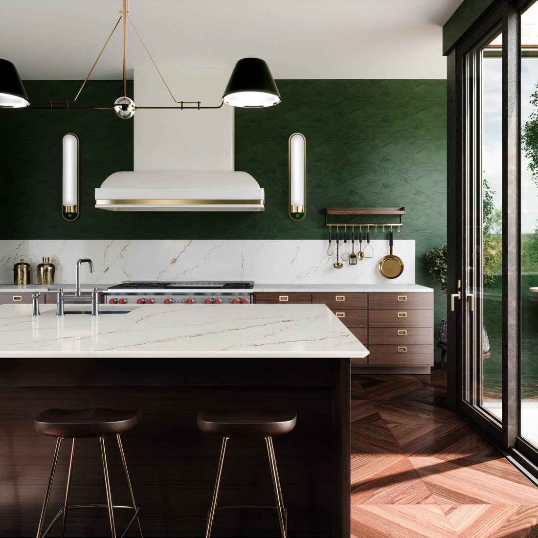 Cambria Inverness Gold In a room setting
