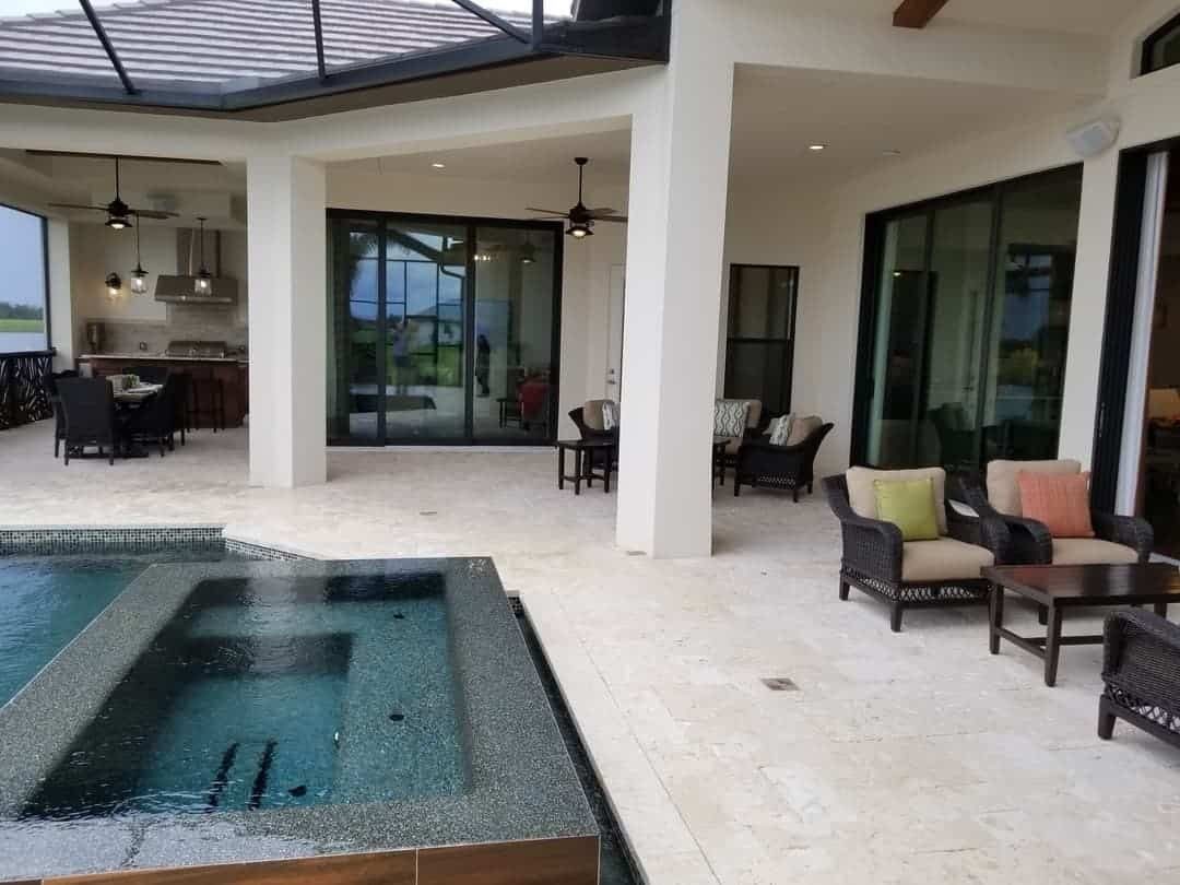 Calypso Coral Select White Slab In a room setting