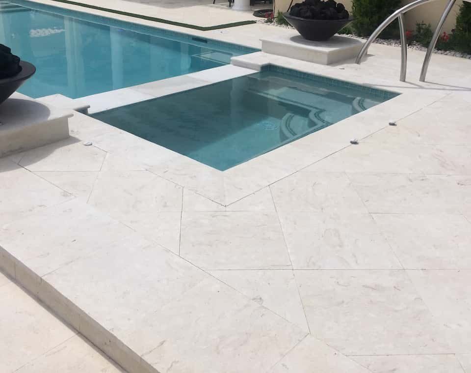 Coral Reef White Slab In a room setting