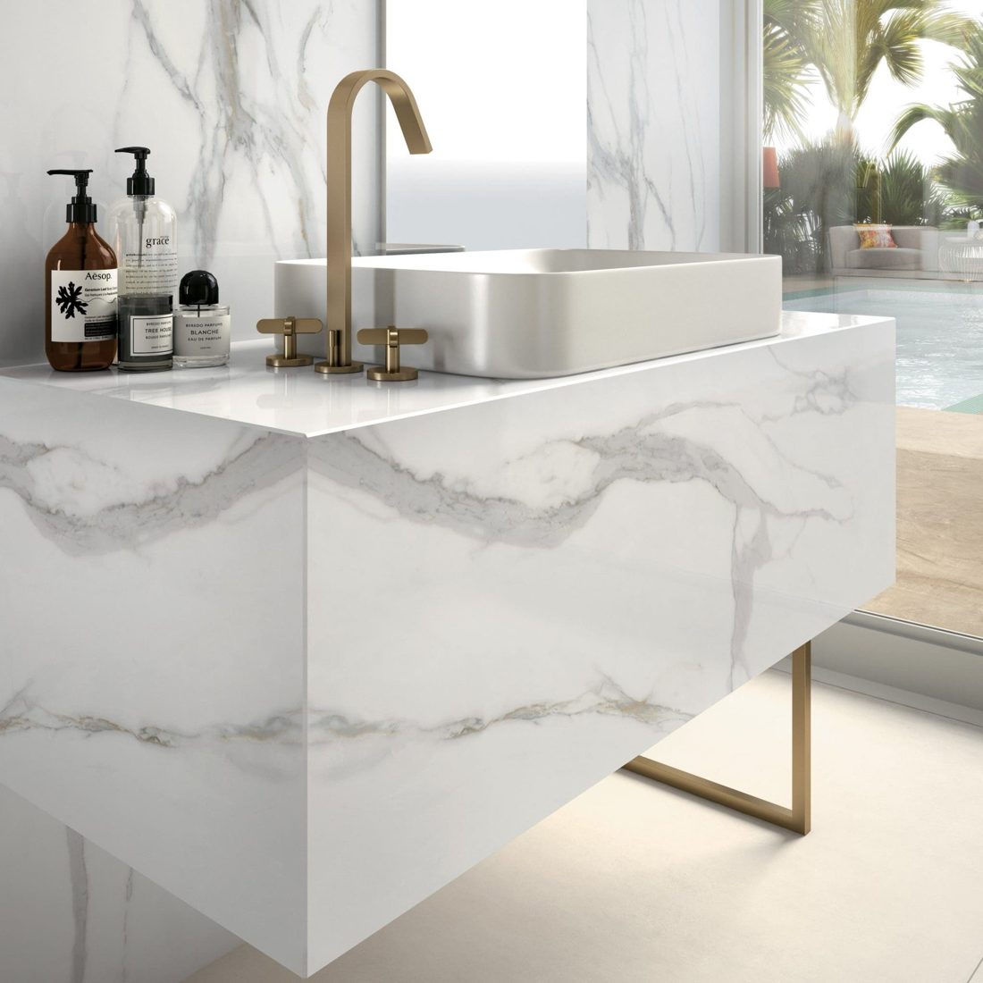 Infinity Calacatta Oro In a room setting