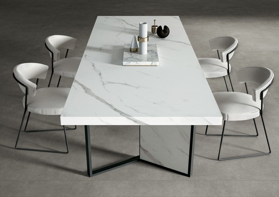 Infinity Extra Statuario In a room setting