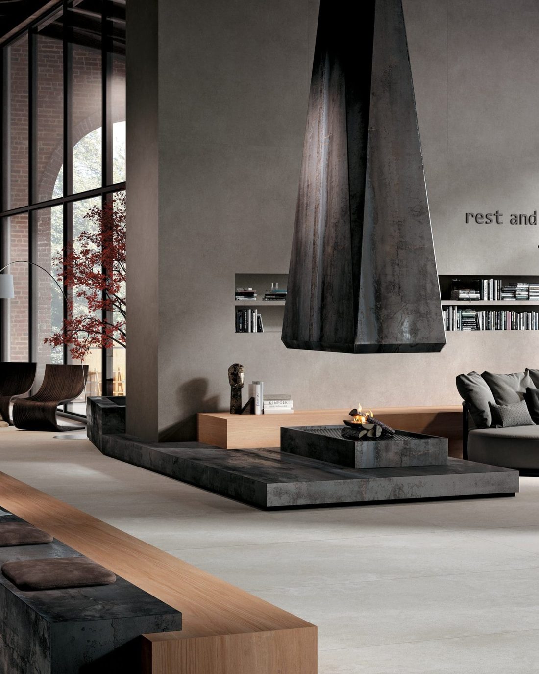 Infinity Metal Dark In a room setting