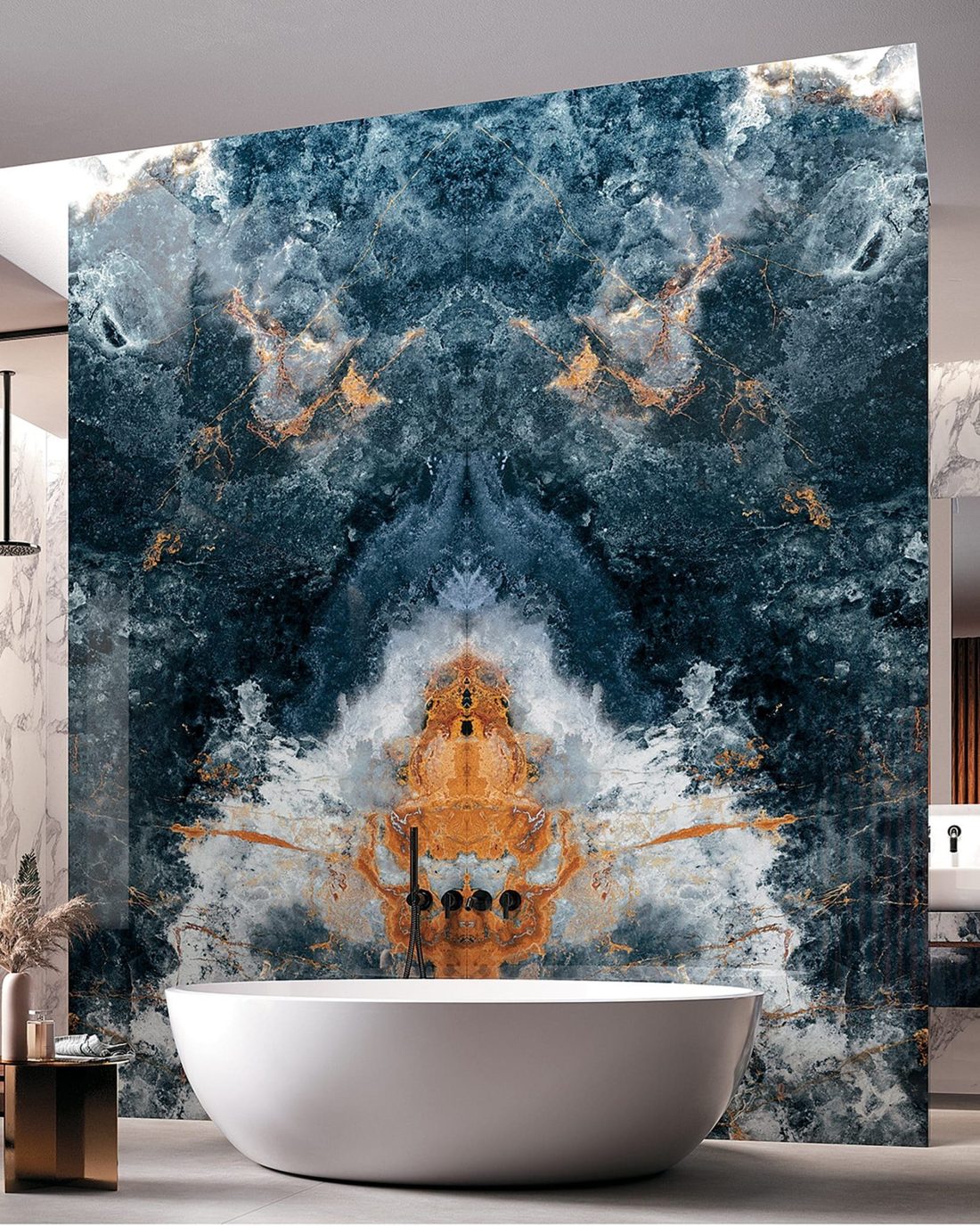 Infinity Ocean Blue In a room setting