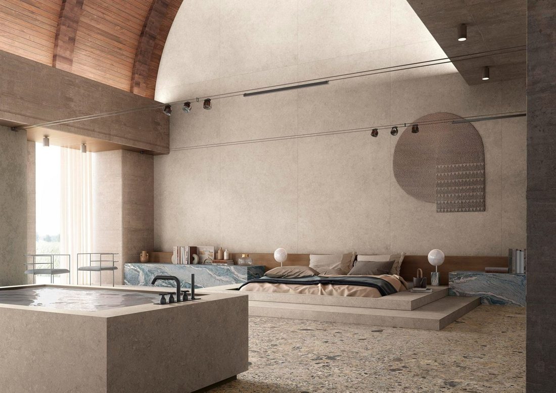 Infinity Palladium Ivory In a room setting