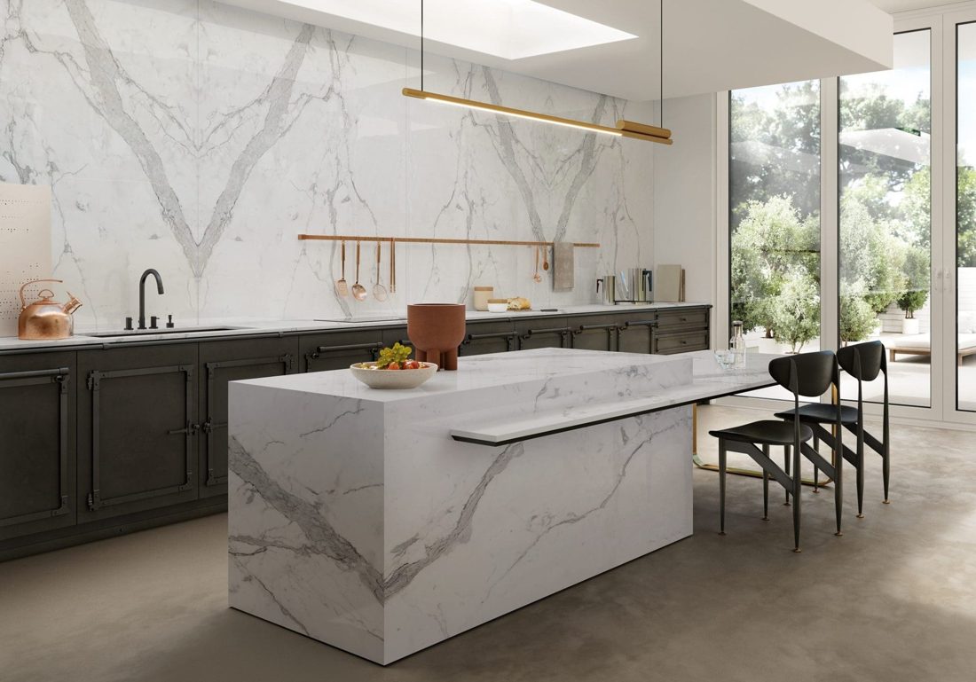 Infinity Statuario Principe Natura Vein In a room setting