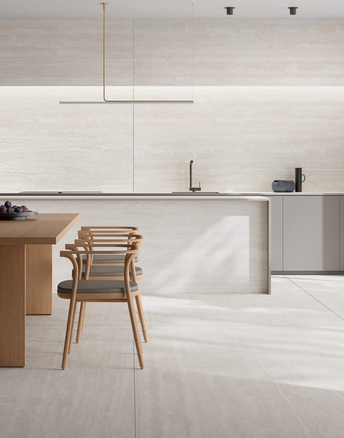 Infinity Travertino Bianco In a room setting