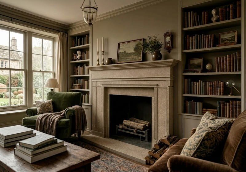 Olive Green In a room setting