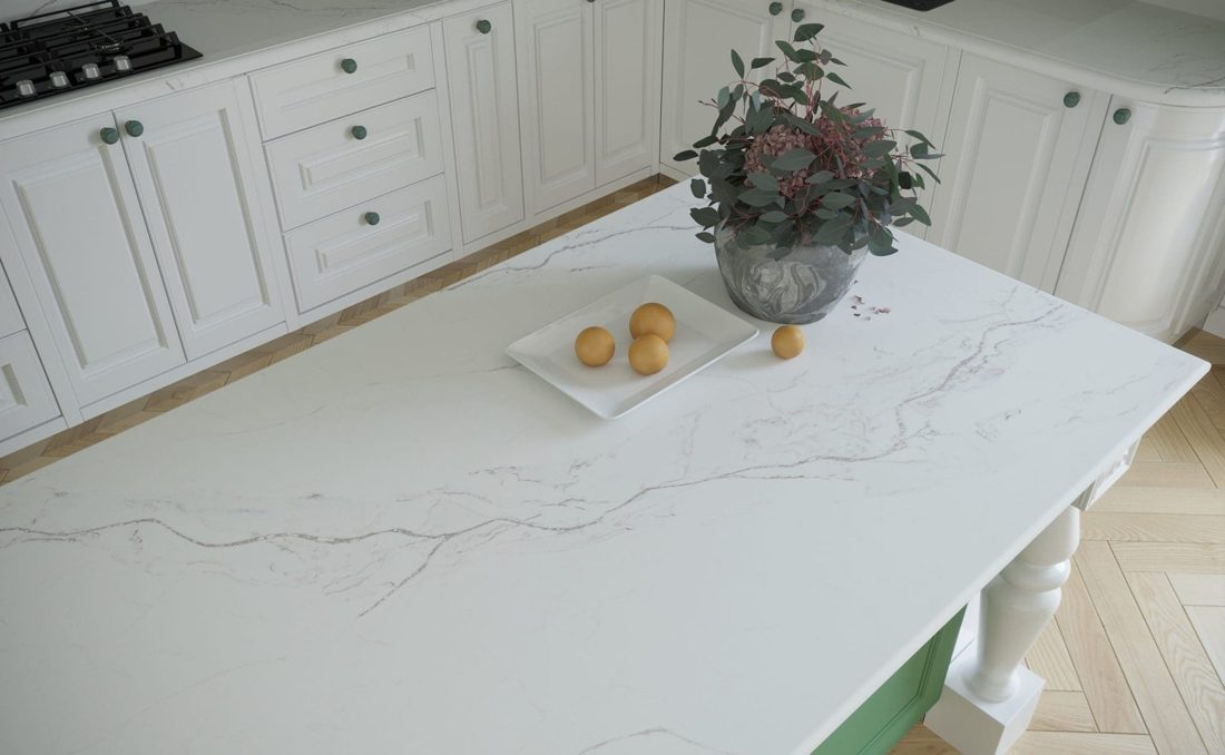 Pompeii Quartz Avellino In a room setting