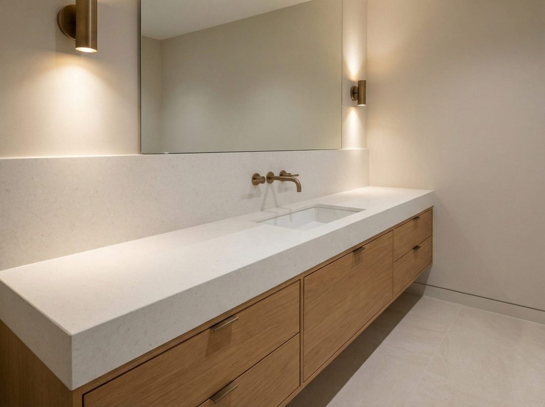 Pompeii Quartz Carrara In a room setting