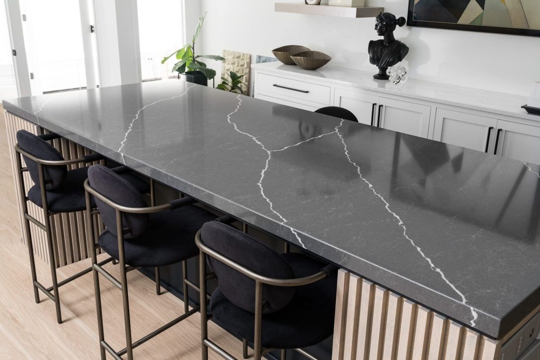 Pompeii Quartz Cemento In a room setting