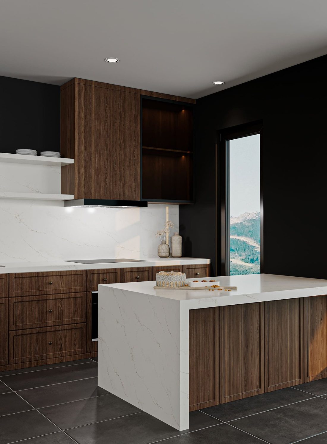 Pompeii Quartz Colorado Ridge In a room setting