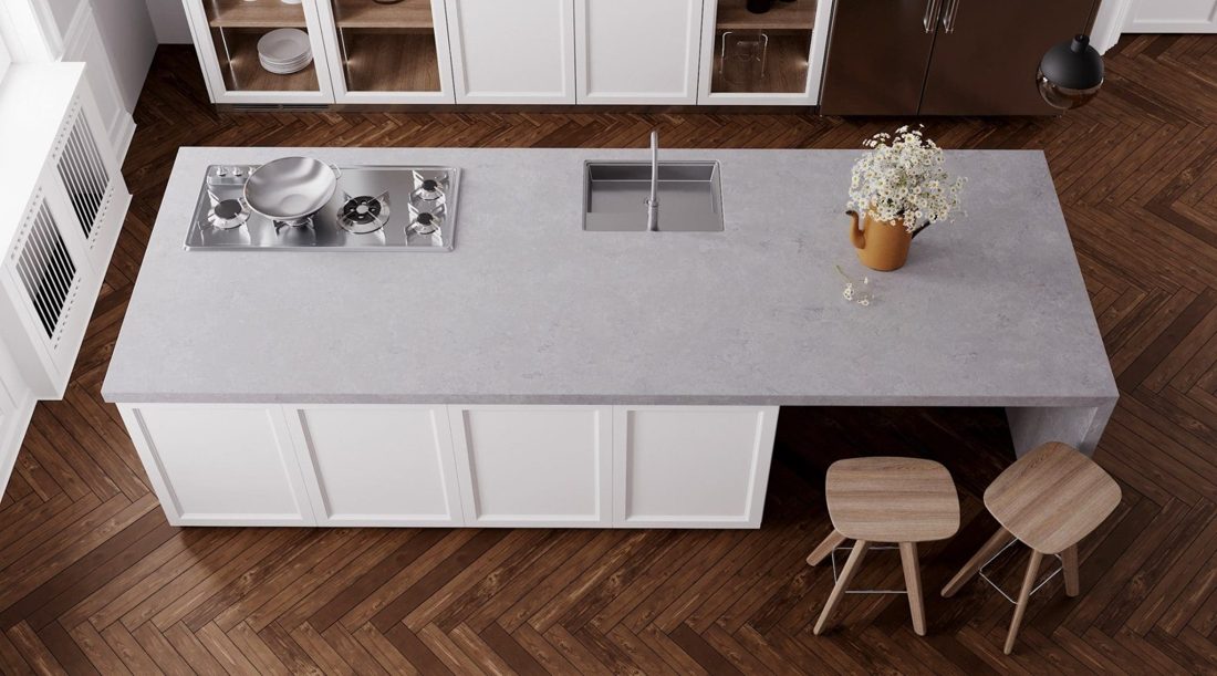 Pompeii Quartz Concreto In a room setting