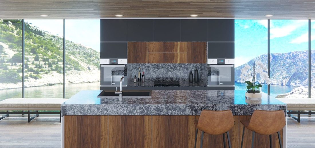 Pompeii Quartz Galaxy In a room setting
