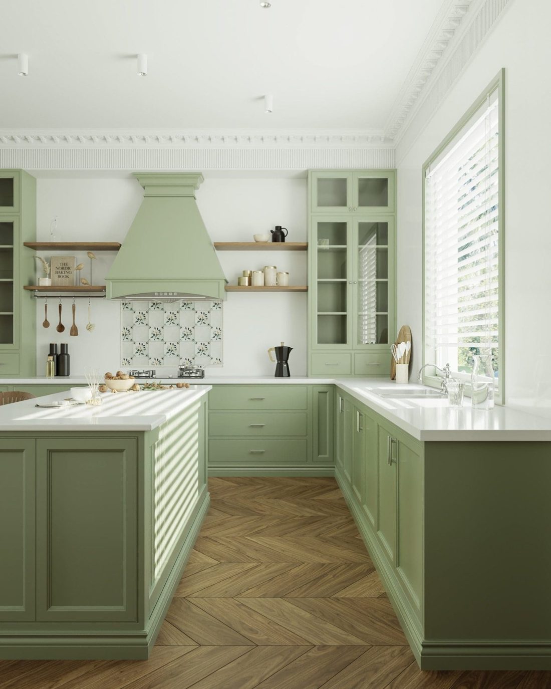 Pompeii Quartz Pure White In a room setting